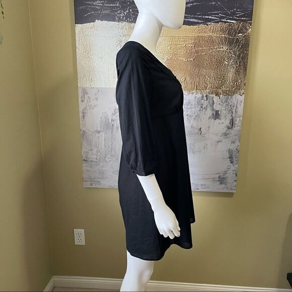 Banana Republic Black Empire Waist 3/4 Sleeve Dress - Picture 3 of 6
